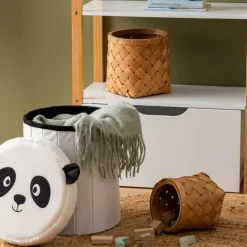 Decoratieve Accessoires|Tapijten |Ygo Opbergpouf PANDAI Panda Poly Wit/zwart