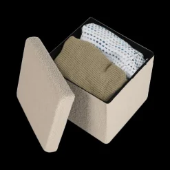 Opbergboxen|Decoratieve Opbergers|Ygo Opbergpouf TELLIA Teddy Beige