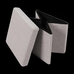 Opbergboxen|Decoratieve Opbergers|Ygo Opbergpouf TELLIA Teddy Grijs