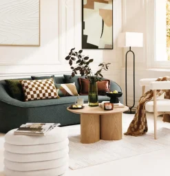 Poufen & Voetenbanken|Ygo Opbergpouf ZILXIA Ovaal Bouclé Wit