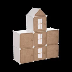 Slaapkamer|Accessoires|Ygo Opbergrek CASTLE 7Del. Met/Poly Wit/Beige