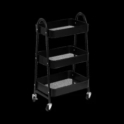 Opbergrekken & -Trolleys|Ygo Opbergtrolley ILLO 3Niv. Met. Zwart