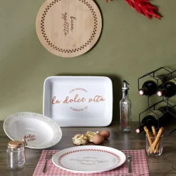 Servies|Ygo Pastabord ITALIEN Wit/Rood/Groen Ass.