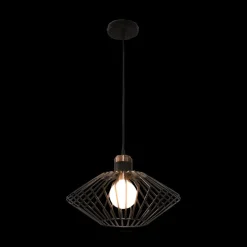 Hanglampen|Ygo Pendel SHURU 1Del. Zwart/Koper XL