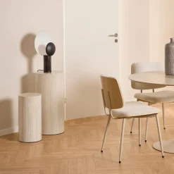 Salontafels & Bijzettafels|Ygo Piedestals LIVA S/2 Rond Travertijnlook