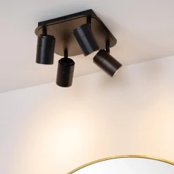 Spots|Ygo Plafondspot LENNERT 4Del. Zwart