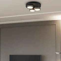 Plafonniers|Ygo Plafonnier FRANKLIN 3Del. Rond Zwart