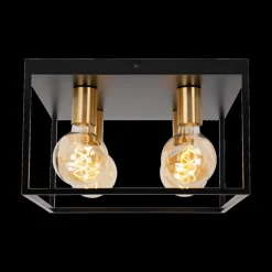 Plafonniers|Ygo Plafonnier RUBEN 4Del. VK Zwart/Mat Goud