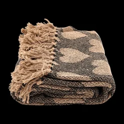 Sierkussens & Plaids|Ygo Plaid HARTS Beige/Zwart