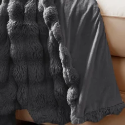 Sierkussens & Plaids|Ygo Plaid RABBIT Fake Fur Grijs