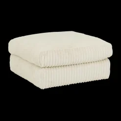 Poufen & Voetenbanken|Ygo Poef PROSPERO Rib Ecru 105x105