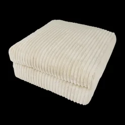 Poufen & Voetenbanken|Ygo Poef PROSPERO Rib Ecru 105x105