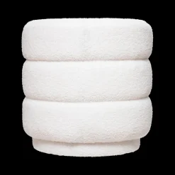 Poufen & Voetenbanken|Ygo Poef ZINIAN Rond Boulé Wit