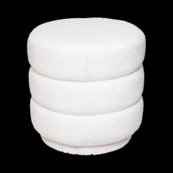 Poufen & Voetenbanken|Ygo Poef ZINIAN Rond Boulé Wit