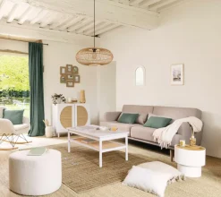 Poufen & Voetenbanken|Ygo Pouf ADA Organisch Bouclé Naturel