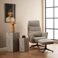 Relaxen|Ygo Relaxfauteuil HALDOR met Poef Monza Beige