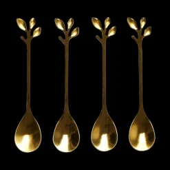 Bestek|Ygo S/4 Koffielepel FEUILLI Rvs Goud