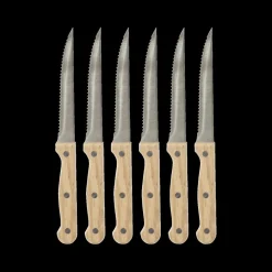 Bestek|Ygo S/6 Luxe Steakmessen STEAK Hout