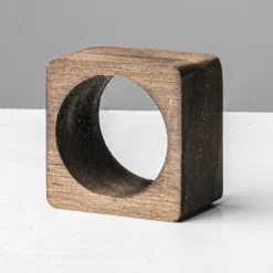 Tafelaccessoires|Ygo S/4 Servetring INIO Hout Bruin