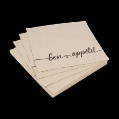 Tafellinnen & -Textiel|Ygo S/20 Serviet BON APPETIT Beige/Zwart