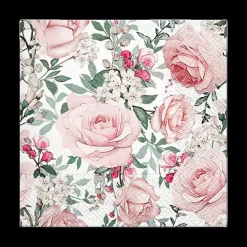 Tafellinnen & -Textiel|Ygo S/20 Serviet ROSES Rozen Roze