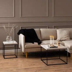 Salontafels & Bijzettafels|Ygo Salontafel AGNES Travertijnlook 60x45