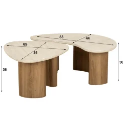 Salontafels & Bijzettafels|Ygo Salontafel AUDE S/2 Organisch