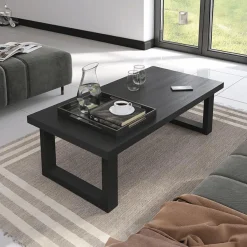 Salontafels & Bijzettafels|Ygo Salontafel CASTELLO 130x65 Zwarte Eik