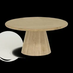 Salontafels & Bijzettafels|Ygo Salontafel ECHO Ø90 Travertin