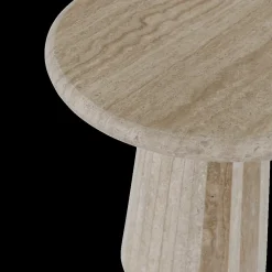 Salontafels & Bijzettafels|Ygo Salontafel ECHO Rond Ø50 Travertin
