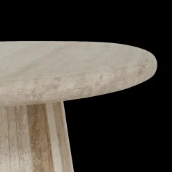 Salontafels & Bijzettafels|Ygo Salontafel ECHO Rond Ø50 Travertin