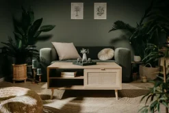 Salontafels & Bijzettafels|Ygo Salontafel EIVISSA Sonoma Eik/Riet