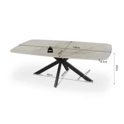 Salontafels & Bijzettafels|Ygo Salontafel HERMES Steenlook Beige 130x70