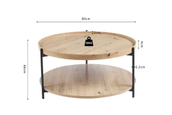 Salontafels & Bijzettafels|Ygo Salontafel JACOB Ø80 M/Onderblad Oude Eik