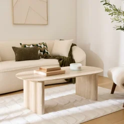 Salontafels & Bijzettafels|Ygo Salontafel LAGOON 120x60 Travertijnlook