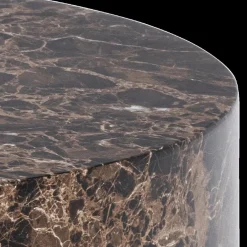 Salontafels & Bijzettafels|Ygo Salontafel LIVA S/2 Rond Bruin Delhi Marmer