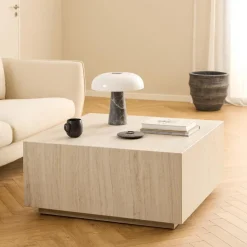 Salontafels & Bijzettafels|Ygo Salontafel LIVA Travertijnlook Vierkant 90