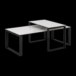 Salontafels & Bijzettafels|Ygo Salontafel MARCO S/2 Keramiek Wit/Metal Zwart