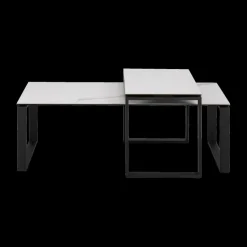 Salontafels & Bijzettafels|Ygo Salontafel MARCO S/2 Keramiek Wit/Metal Zwart