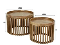 Salontafels & Bijzettafels|Ygo Salontafel NEROTA Massief mango zandkleur