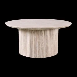 Salontafels & Bijzettafels|Ygo Salontafel PORTO Ø80 Travertijnlook