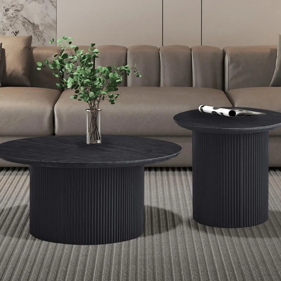 Salontafels & Bijzettafels|Ygo Salontafel PORTO Decor Donkerbruin Ø50