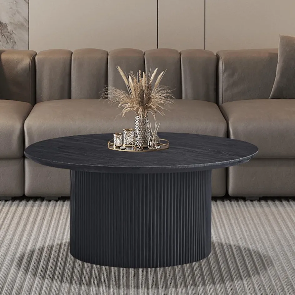 Salontafels & Bijzettafels|Ygo Salontafel PORTO Decor Donkerbruin Ø80