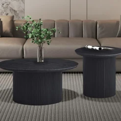 Salontafels & Bijzettafels|Ygo Salontafel PORTO Decor Donkerbruin Ø80