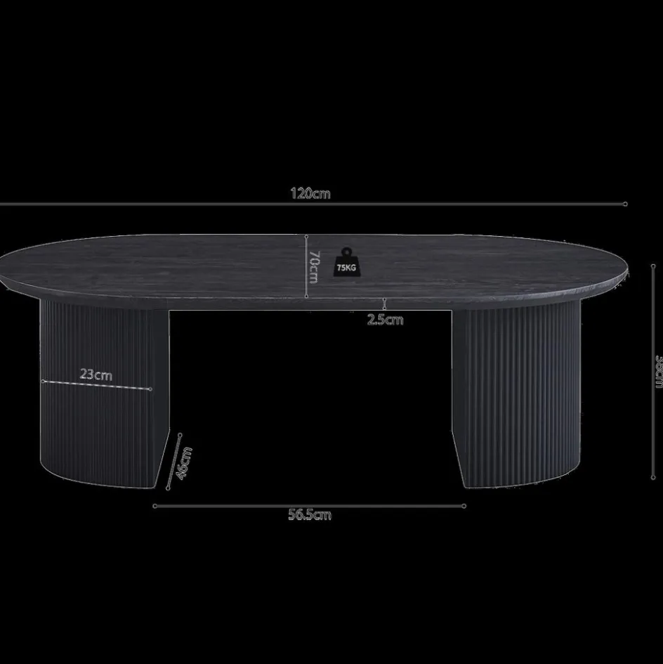 Salontafels & Bijzettafels|Ygo Salontafel PORTO Decor Donkerbruin 120x70