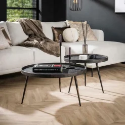 Salontafels & Bijzettafels|Ygo Salontafel RONDINO Metallic Ø76/58