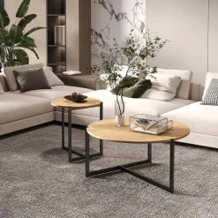 Salontafels & Bijzettafels|Ygo Salontafel ROWAN S/2 Oude Eik