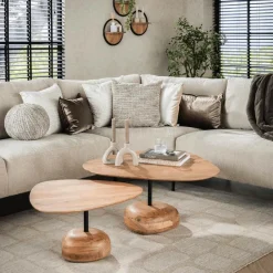 Salontafels & Bijzettafels|Ygo Salontafel Set van 2 FRESCO Driehoekig