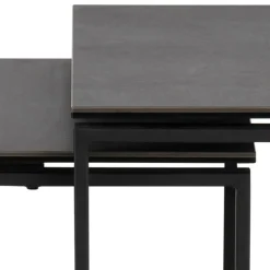 Salontafels & Bijzettafels|Ygo Salontafel Set van 3 MARCO Keramiek Zwart/Mt Zwart