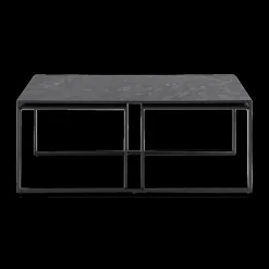 Salontafels & Bijzettafels|Ygo Salontafel Set van 3 RADDEL Mel. Marble/Metal Black